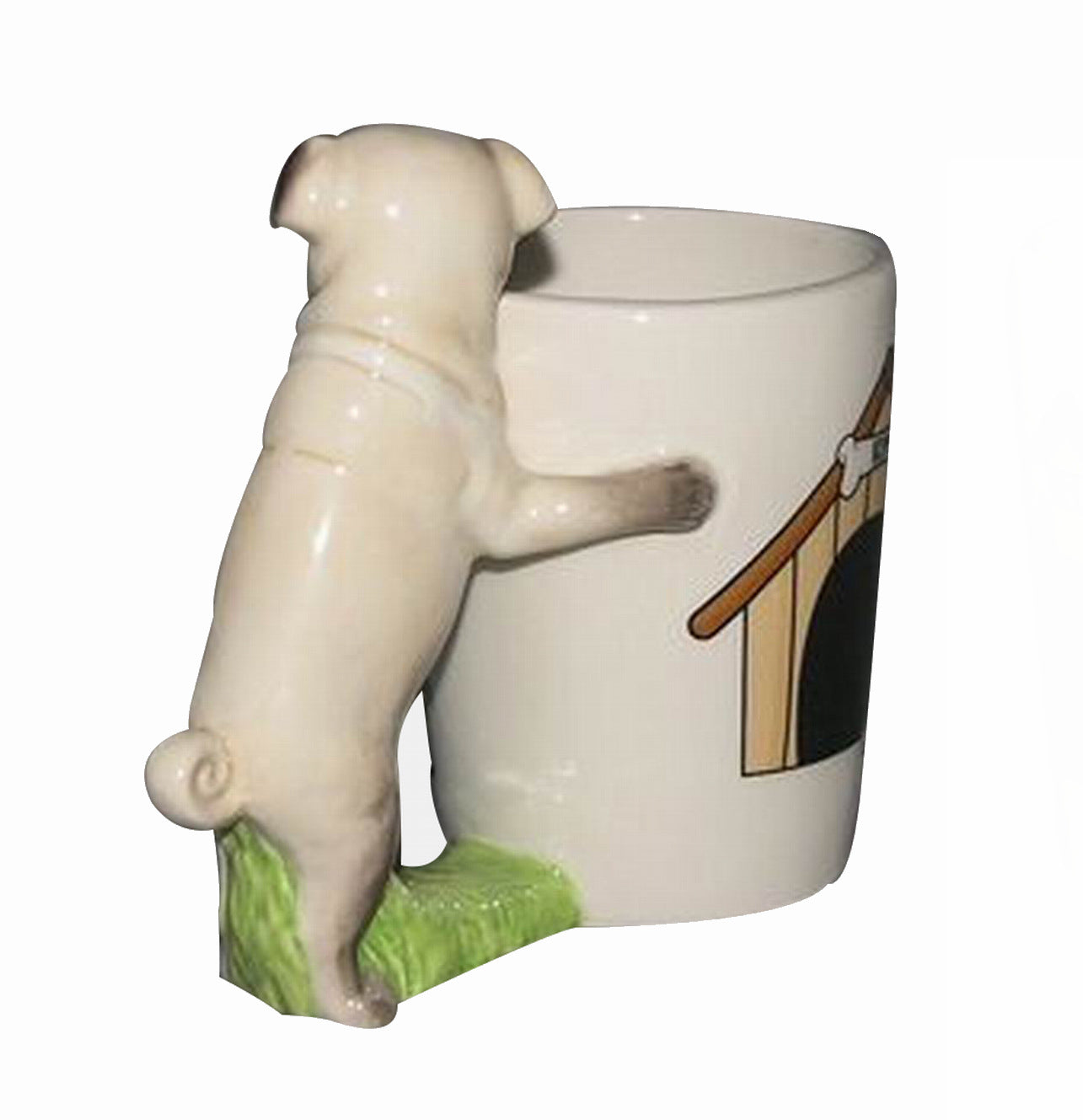 3d bulldog yellow dog cup