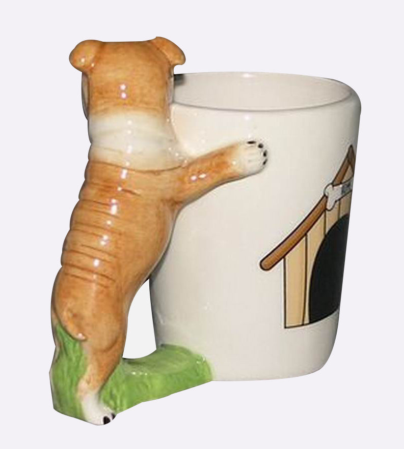 3d bulldog yellow dog cup